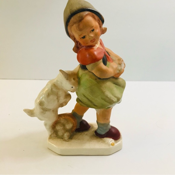 Vintage Freidel German Figurine of Little Girl with Kid - Picture 2 of 8